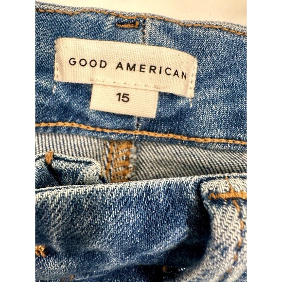 Good American Good Classic flare  CutJeans Size 15  light wash  wide‎ leg boot - Picture 10 of 14
